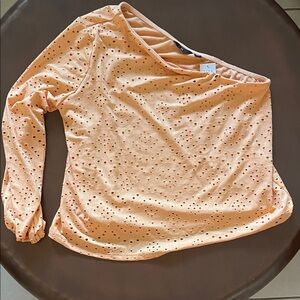 Women's Peach Eyelet Top
